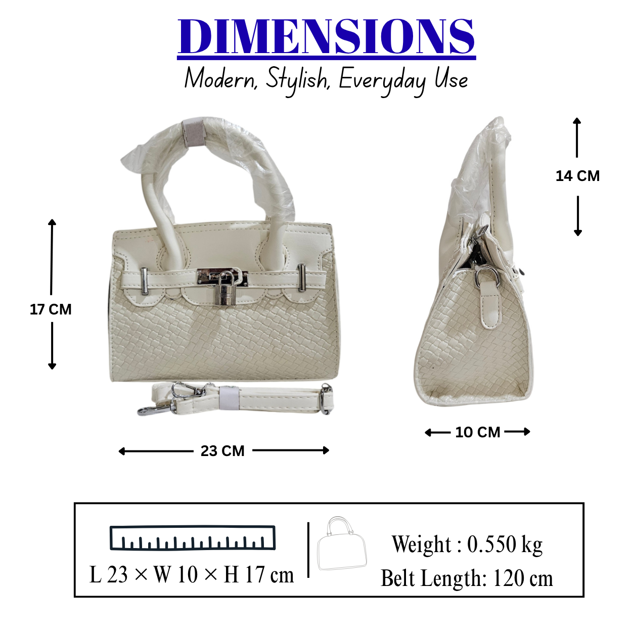 Women's Elegant Structured Satchel Handbag // LADIES PURSE – AK 222-2-35