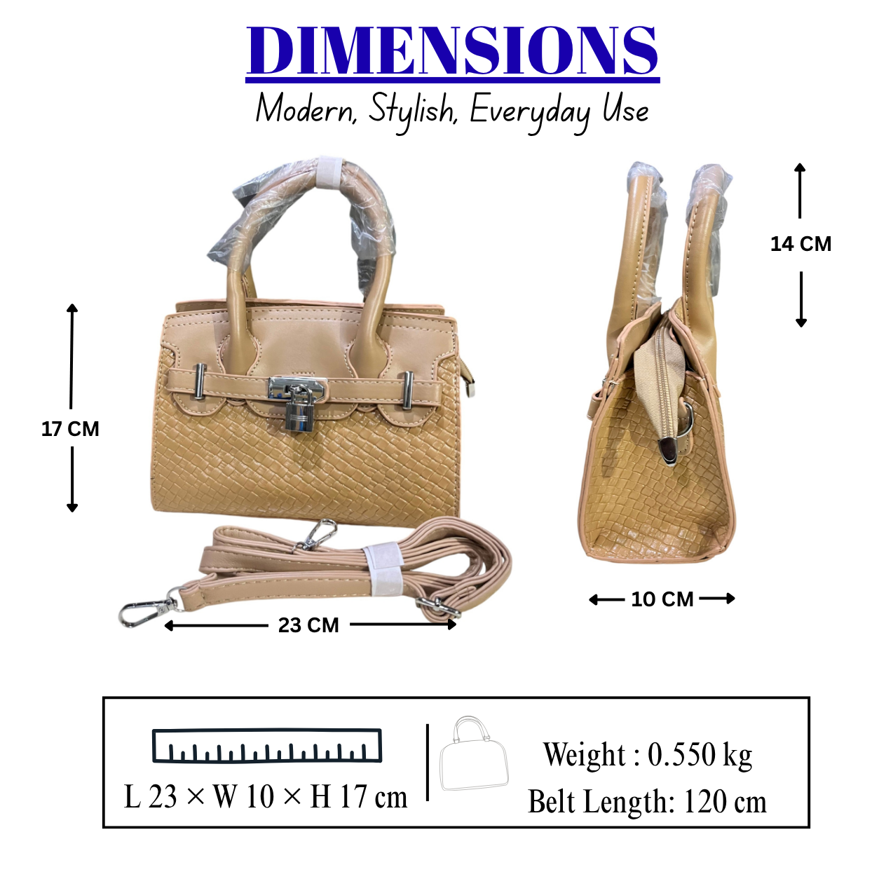 Women's Elegant Structured Satchel Handbag // LADIES PURSE – AK 222-2-35