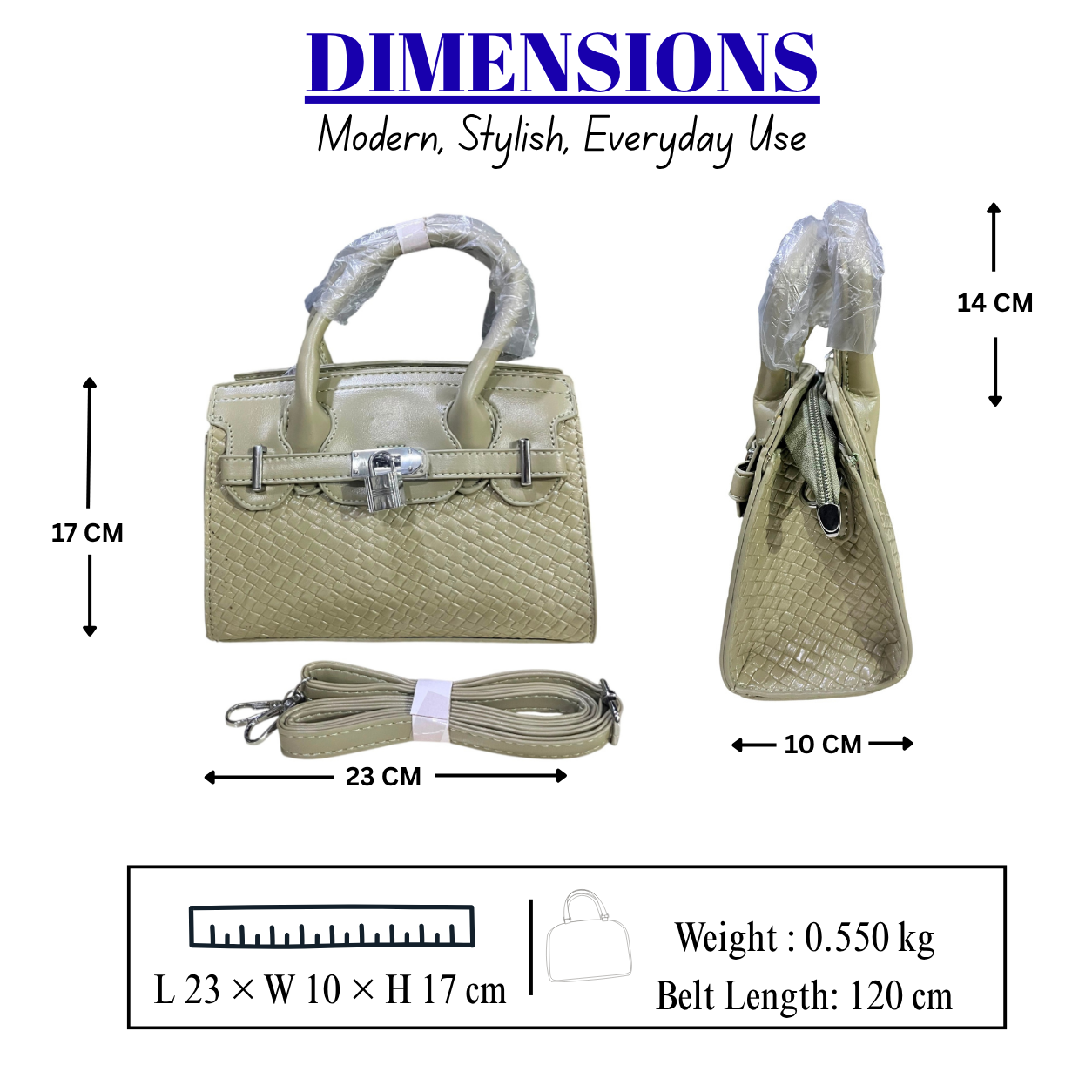 Women's Elegant Structured Satchel Handbag // LADIES PURSE – AK 222-2-35
