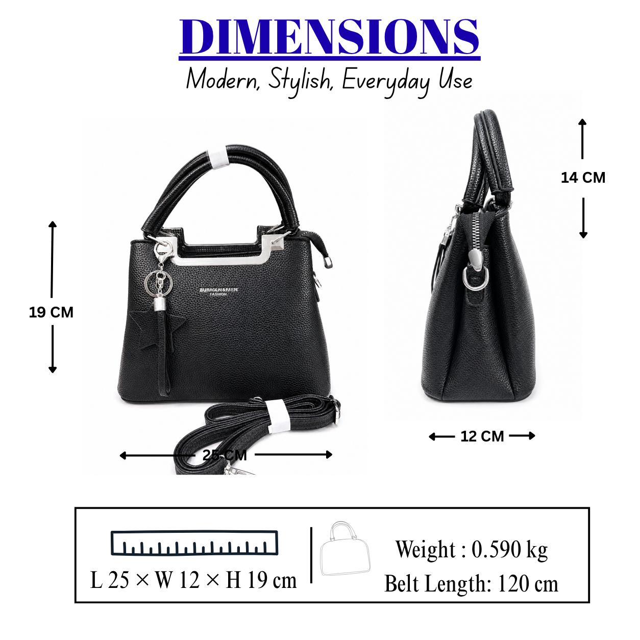 Women's Chic Structured Tote & Satchel Bag // Ladies Purse –AK 222-3-42