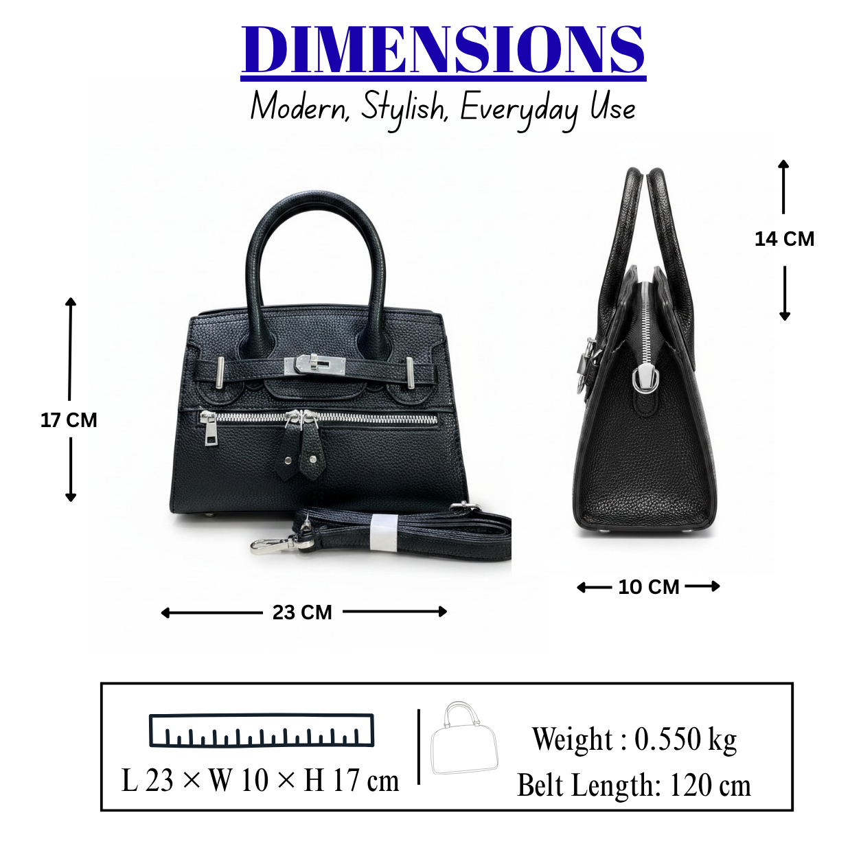 Women's Premium Top Handle Satchel Bag // Ladies Purse-AK222-1-33