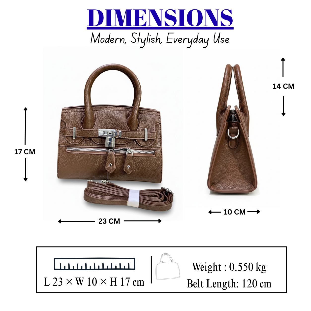 Women's Premium Top Handle Satchel Bag // Ladies Purse-AK222-1-33