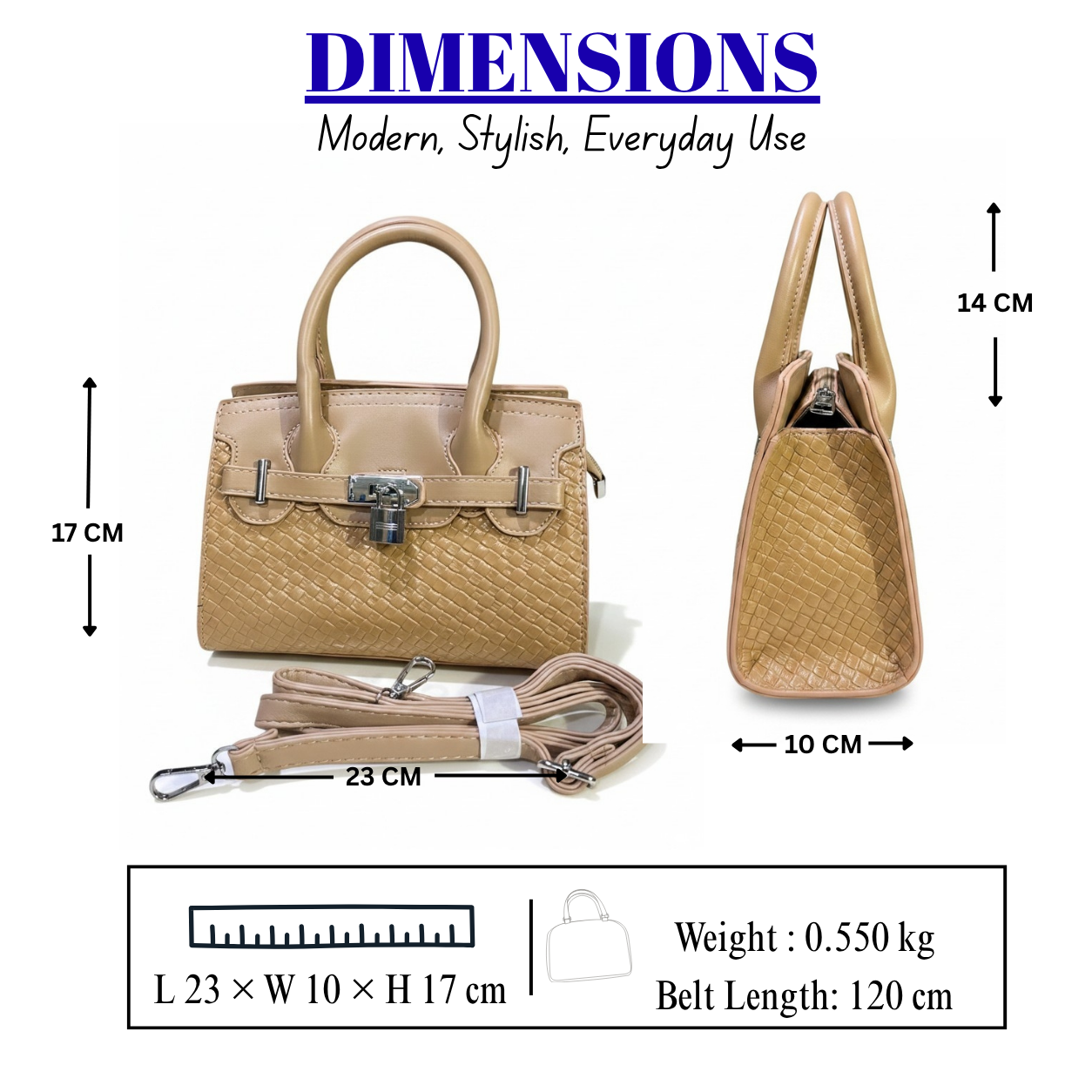 Women's Elegant Structured Satchel Handbag // LADIES PURSE – AK 222-2-35
