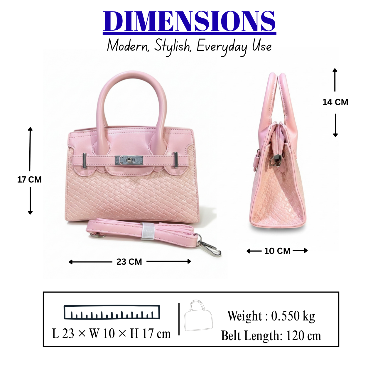 Women's Elegant Structured Satchel Handbag // LADIES PURSE – AK 222-2-35