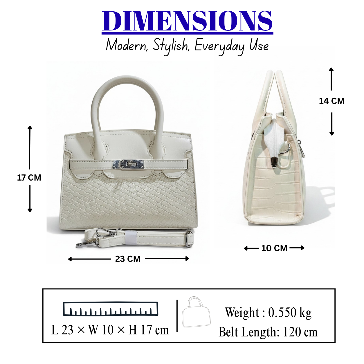Women's Elegant Structured Satchel Handbag // LADIES PURSE – AK 222-2-35