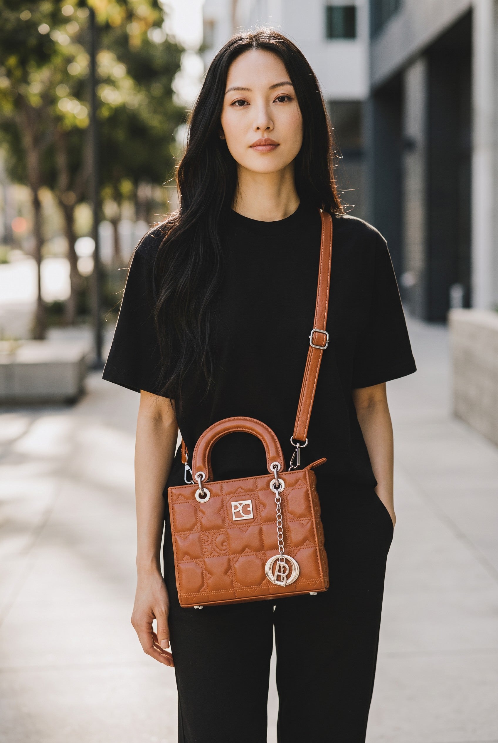 Trendy  Square Tote Bag for Girls | Quilted PU Leather Handbag with Shoulder Strap AK-200-2