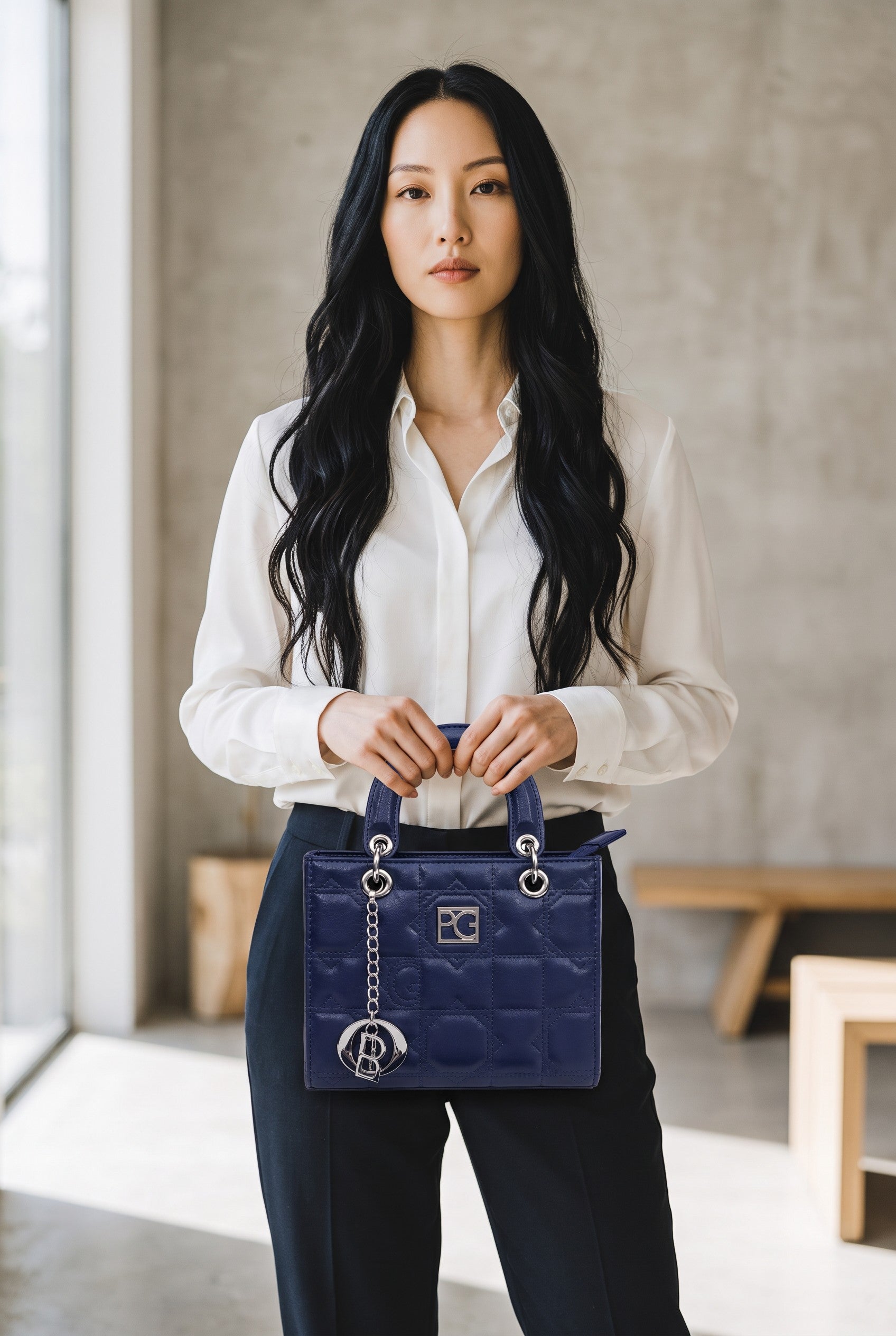 Trendy  Square Tote Bag for Girls | Quilted PU Leather Handbag with Shoulder Strap AK-200-2
