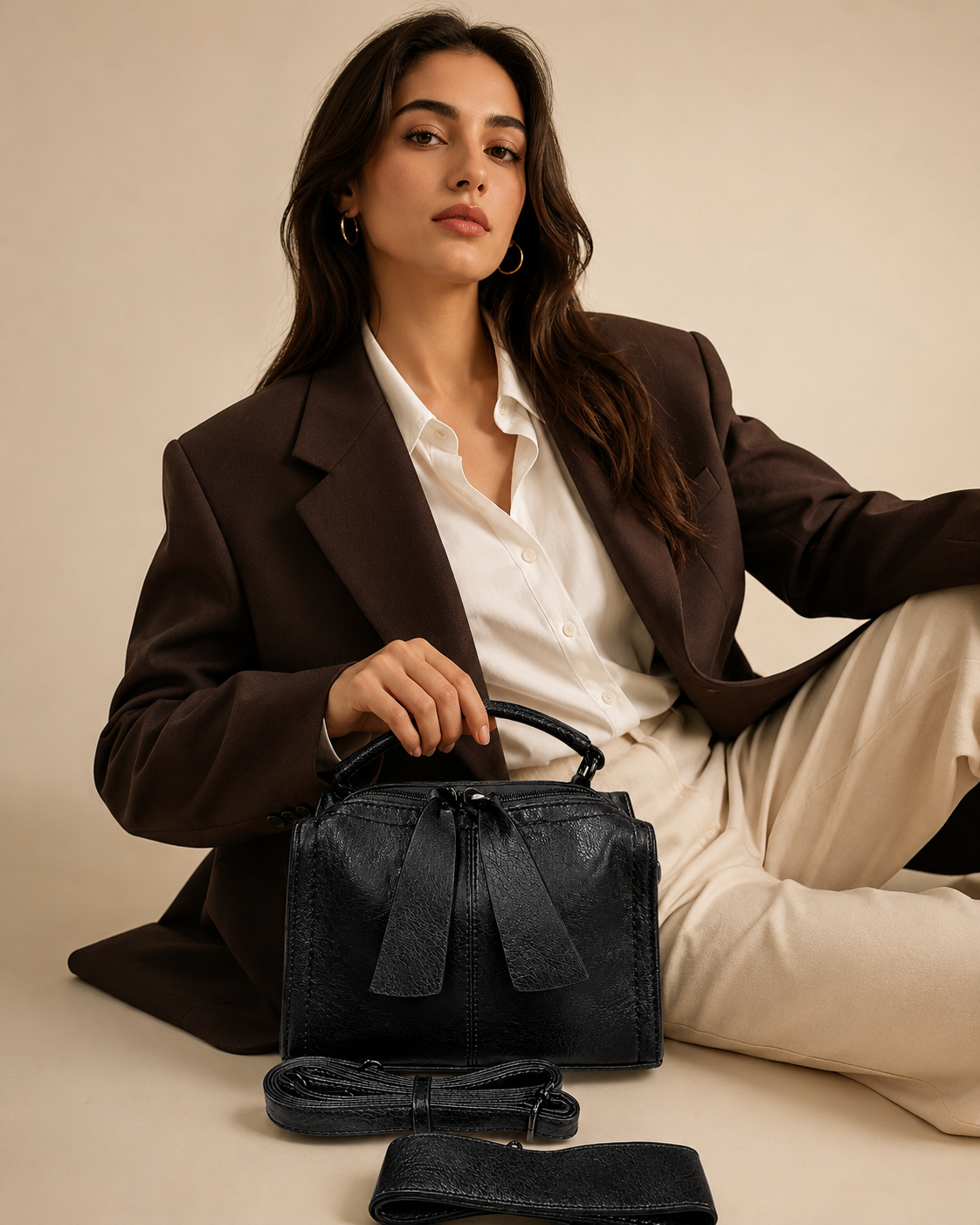Women’s Premium Leather Crossbody Shoulder Bag – Small Stylish Messenger Handbag AKP-8828-1