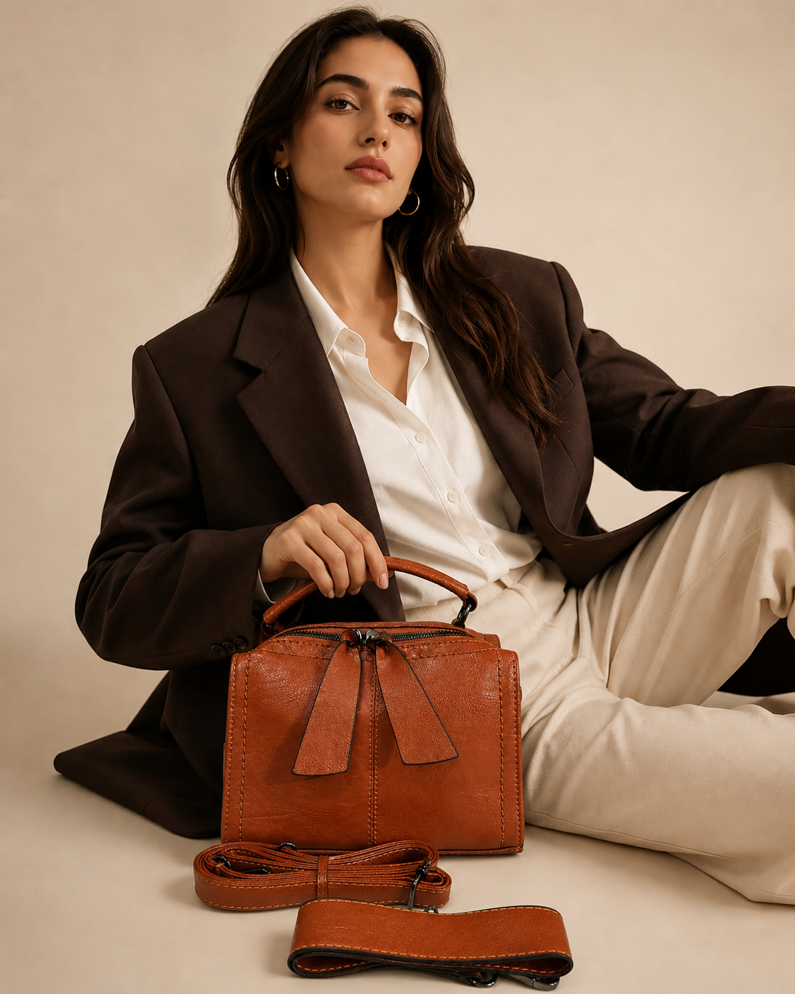 Women’s Premium Leather Crossbody Shoulder Bag – Small Stylish Messenger Handbag AKP-8828-1