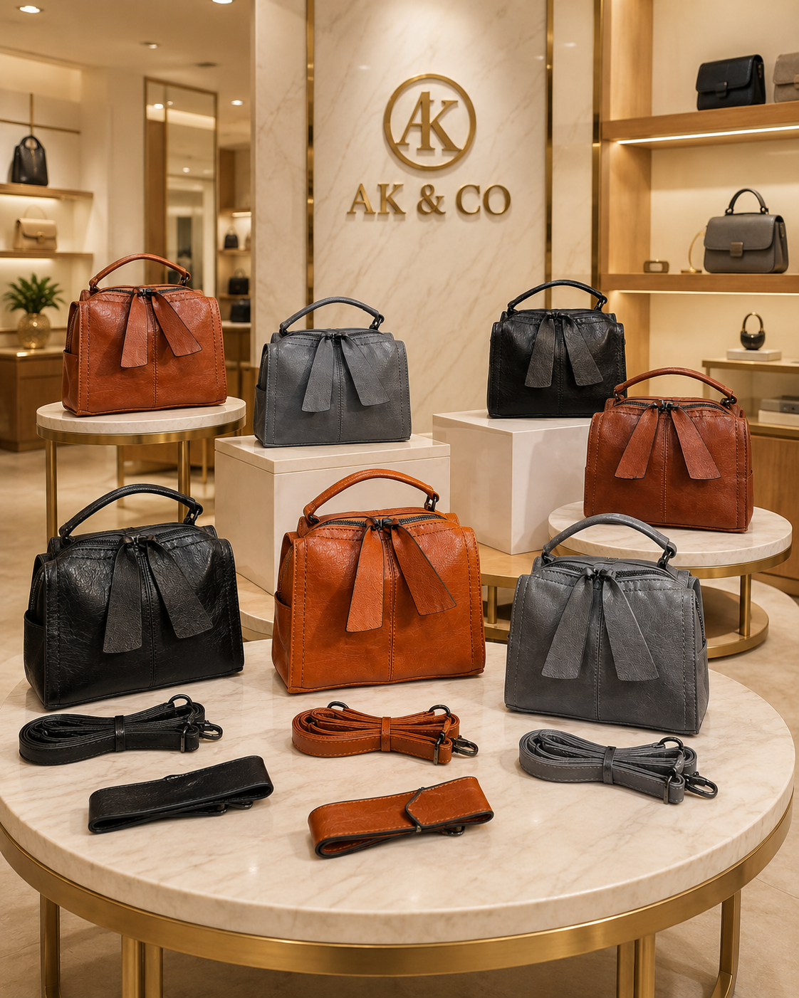 Women’s Premium Leather Crossbody Shoulder Bag – Small Stylish Messenger Handbag AKP-8828-1
