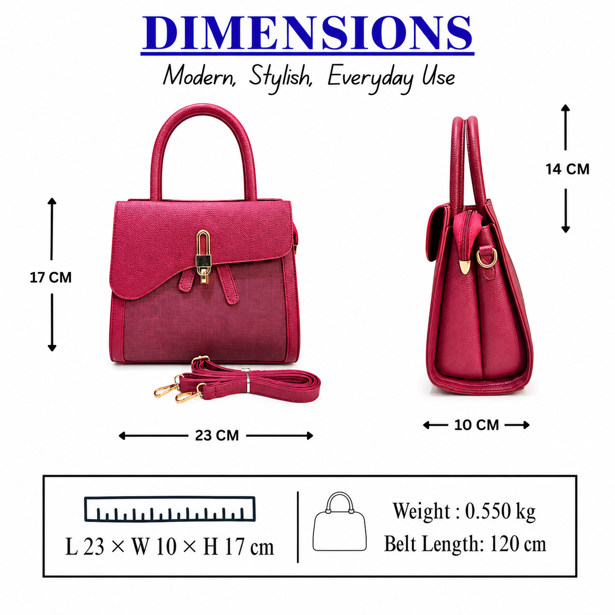 Elegant Women's Satchel Handbag // Ladies Purse – AK 771-1-43