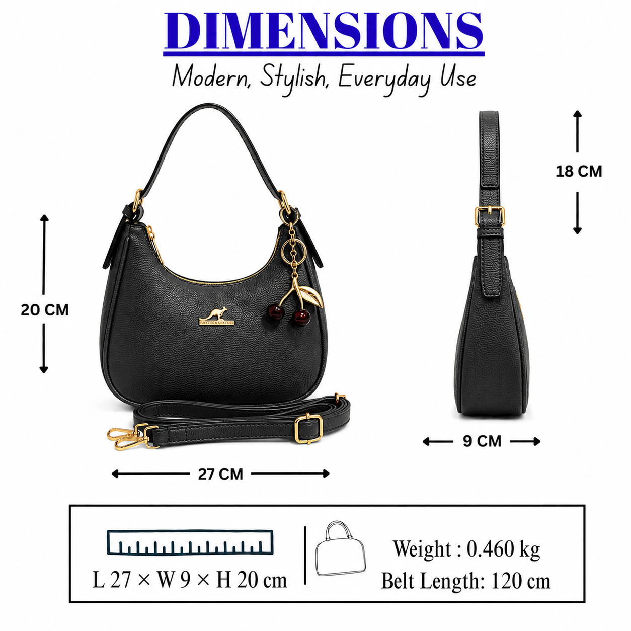 Luxury Women's Top Handle Handbag // Ladies Purse-AK 009-1-33
