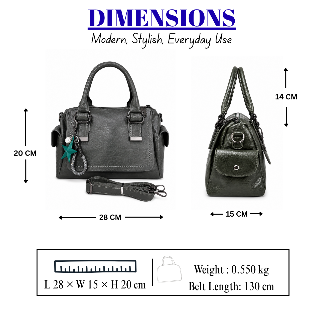 Premium Women's Fashion Handbag | Stylish PU Leather Shoulder-AK 8894-40