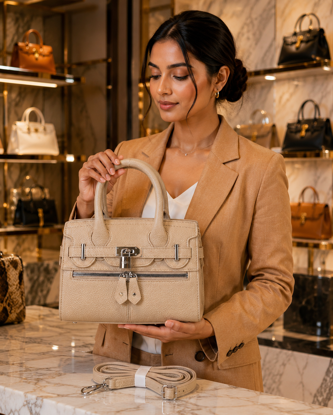 Women's Premium Top Handle Satchel Bag // Ladies Purse-AK222-1-33