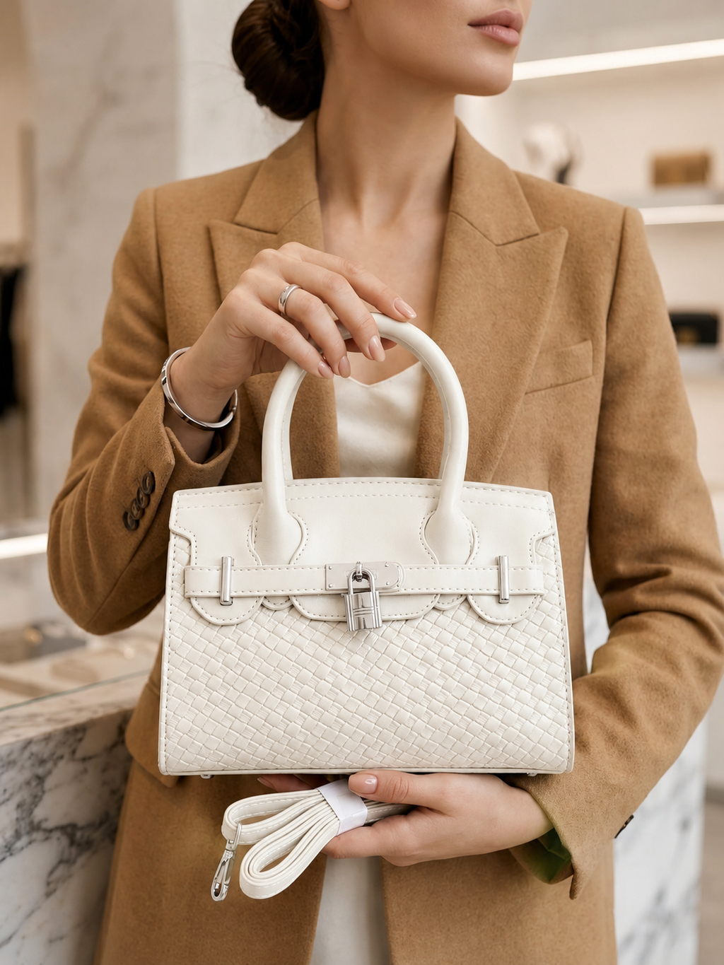 Women's Elegant Structured Satchel Handbag // LADIES PURSE – AK 222-2-35