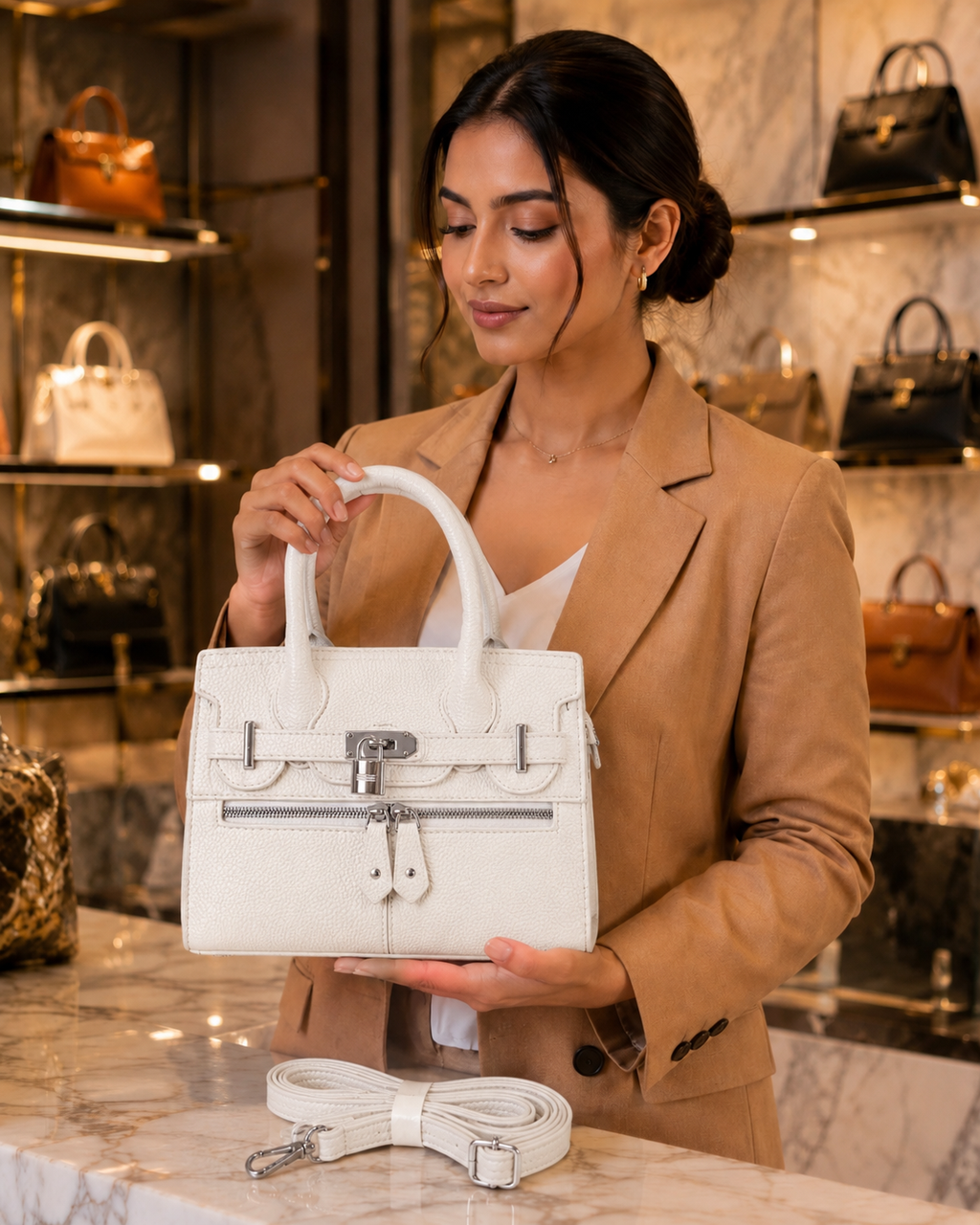 Women's Premium Top Handle Satchel Bag // Ladies Purse-AK222-1-33