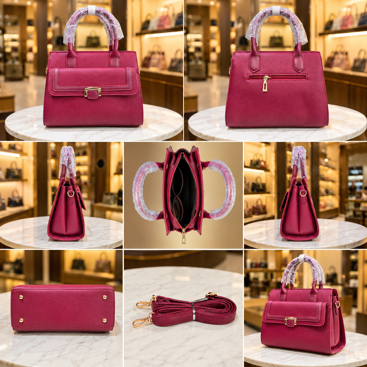 Women's Luxury Textured PU Leather Handbag//LADIES PURSE-AK771-2-41