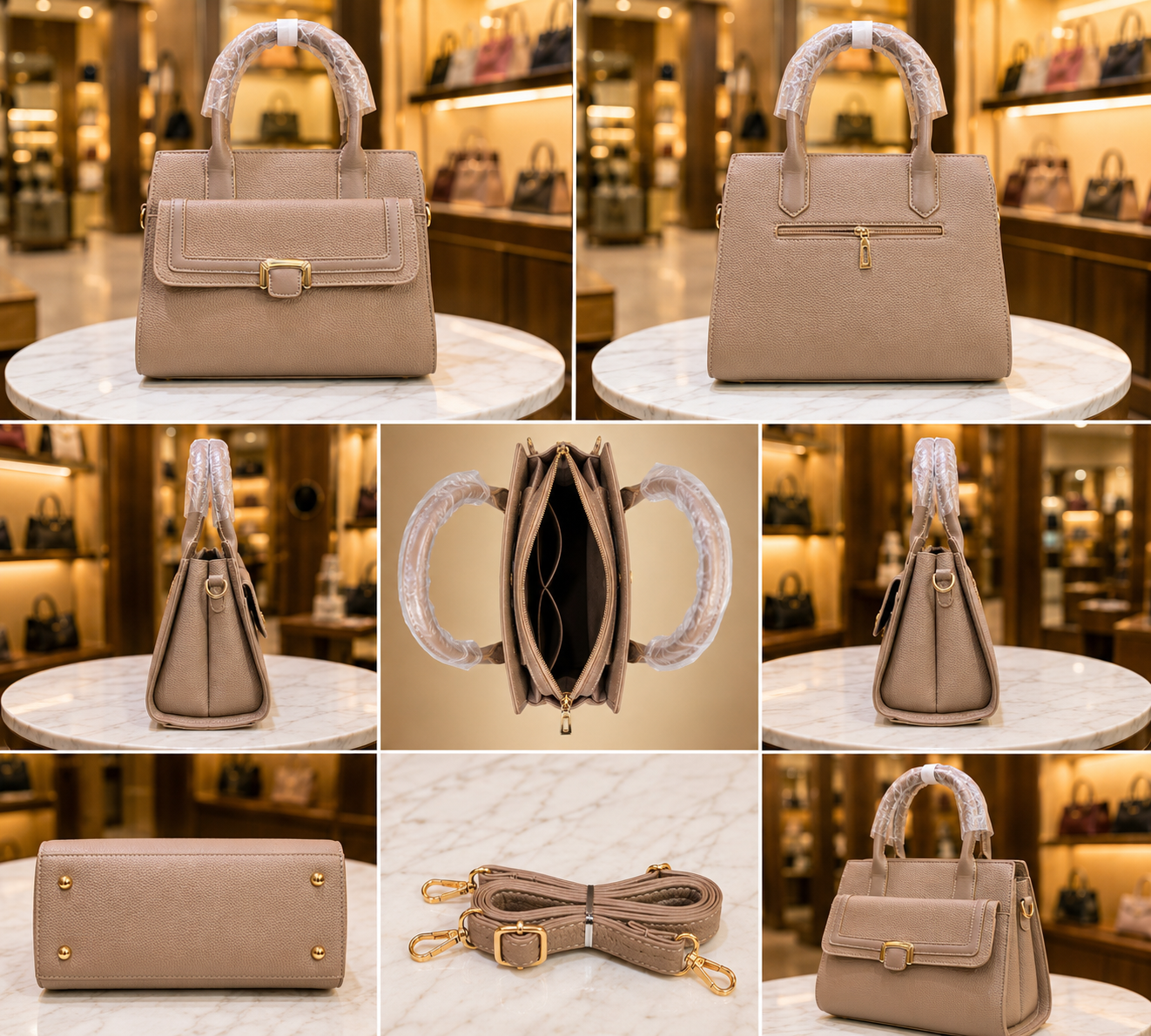 Women's Luxury Textured PU Leather Handbag//LADIES PURSE-AK771-2-41