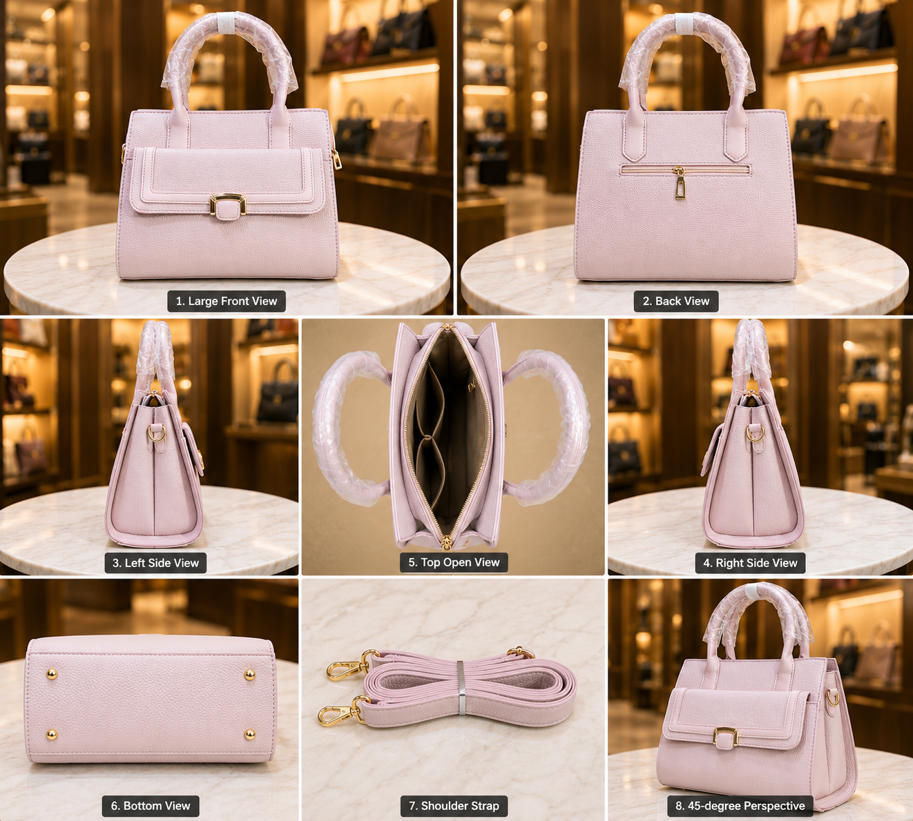 Women's Luxury Textured PU Leather Handbag//LADIES PURSE-AK771-2-41